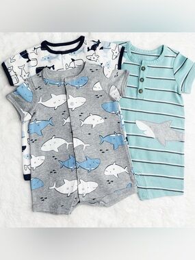 Carter’s Baby Boys Shark Romper Set